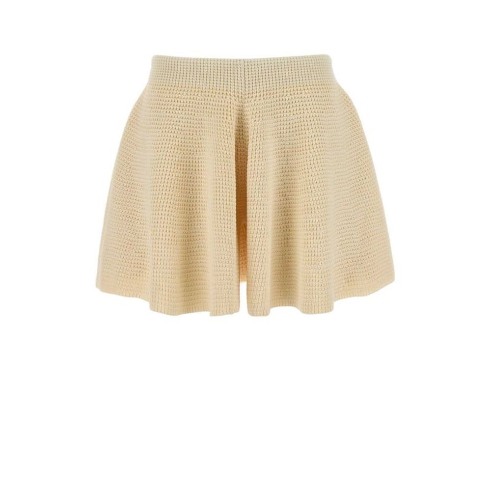 Alaia Women Cream Silk Shorts